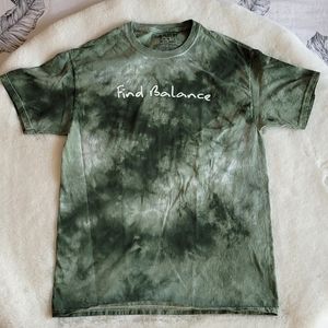 Chemistry Find Balance Green Tie Dye 100% Cotton Boho Zen Tshirt